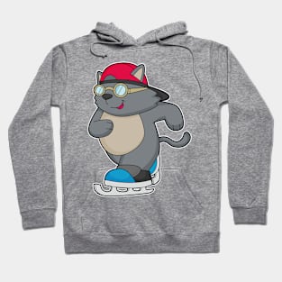 Cat as Ice Skater with Ice skates Hoodie